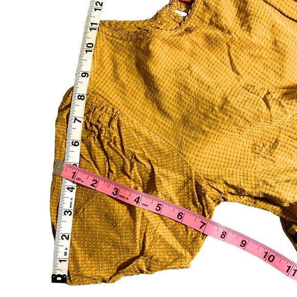 Bhanuni By Jyoti Dariela Beaded Short Sleeve Peplum Top Blouse Golden Yellow XS - Picture 13 of 13